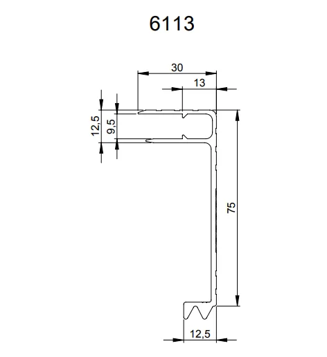 Adam Hall 6113 профиль для крышки кофра 9.5 мм
