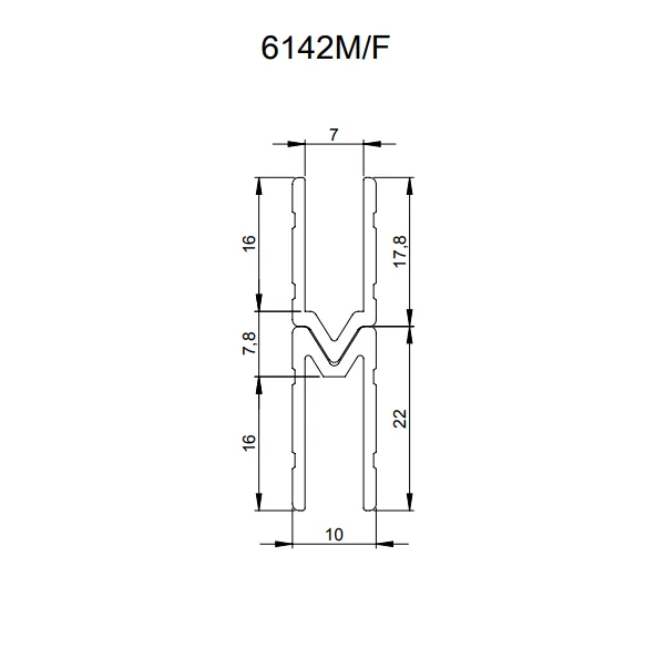 Adam Hall 6142F профиль п-образный для крышки кофра 7 мм "мама"