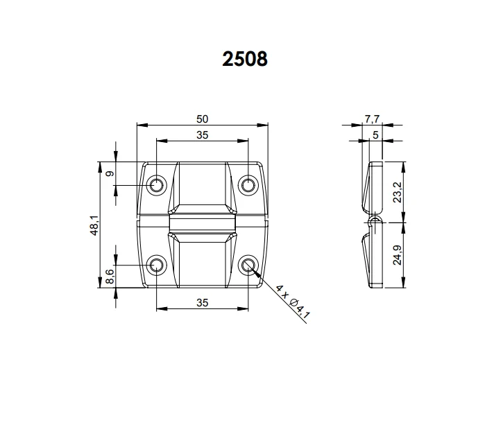 Adam Hall 2508 петля с ограничителем раскрытия