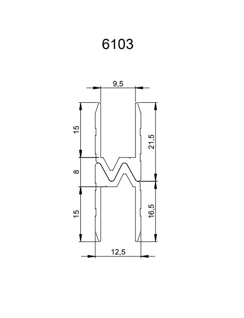 Adam Hall 6103 BLK профиль П-образный 9.5 мм черный