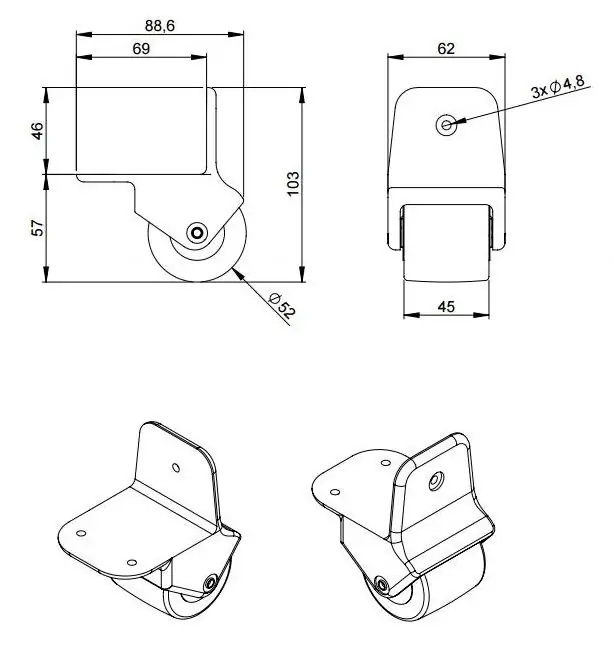 Adam Hall 3780 колесо угловое