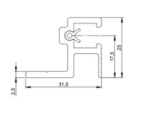 Для рэковых кейсов Adam Hall 6162 Направляющая для рэковой стойки 19" с резиновой вставкой