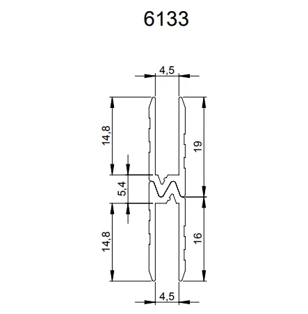 Adam Hall 6133 профиль п-образный для крышки кофра 4.5 мм