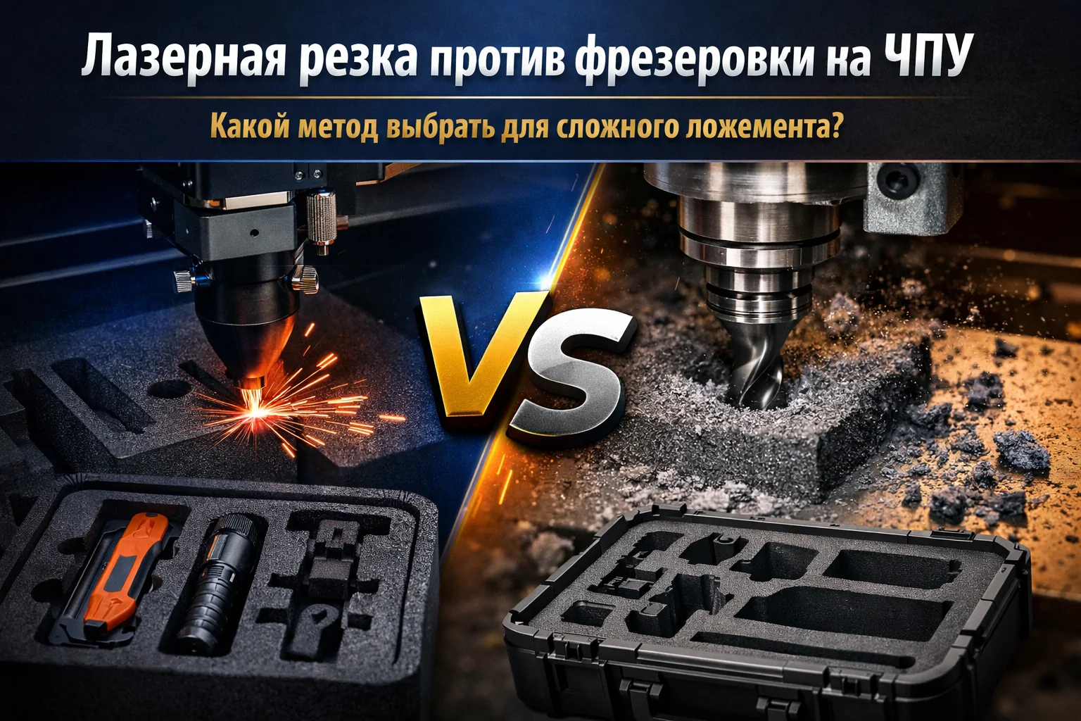 Лазерная резка против фрезеровки на ЧПУ: какой метод выбрать для сложного ложемента?