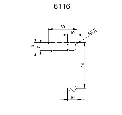 Adam Hall 6116 профиль для крышки кофра 7 мм