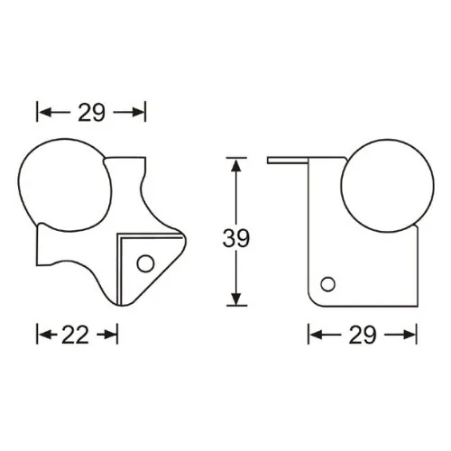 Adam Hall 41141 уголок шарообразный малый 22 мм