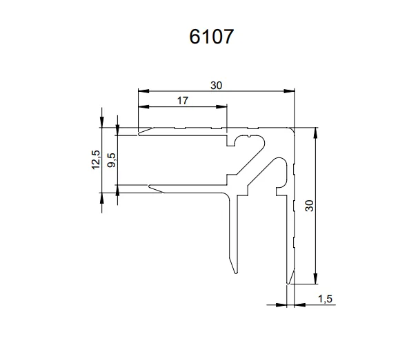 Adam Hall 6107 профиль угловой для кофра 9.5 мм