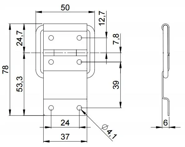 Adam Hall 2529 петля с ограничителем раскрытия