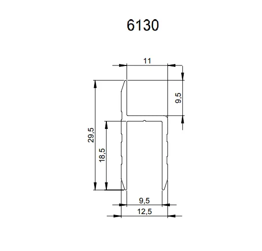 Adam Hall 6130 профиль h-образный 9.5 мм