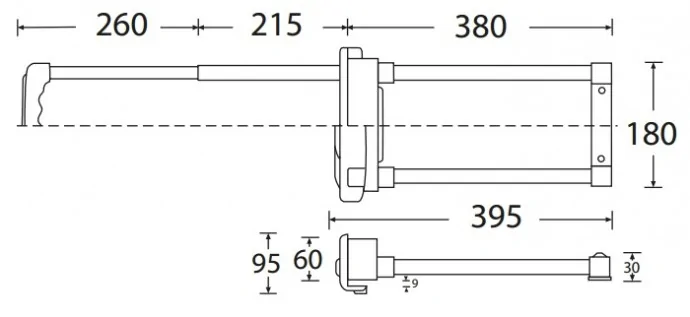 Adam Hall 34731 ручка для тележки выдвижная 2-х позиционная
