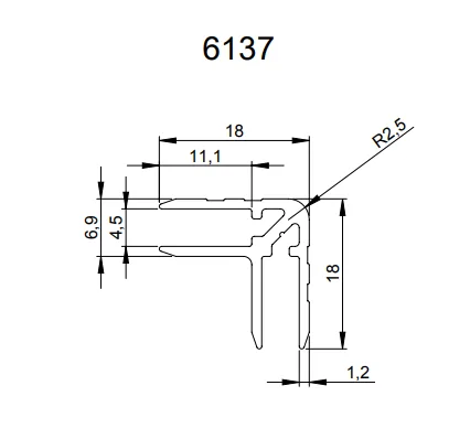 Adam Hall 6137 профиль угловой для кофра 4.5 мм
