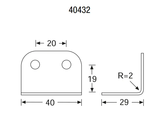 Adam Hall 40432 скоба угловая 40х29