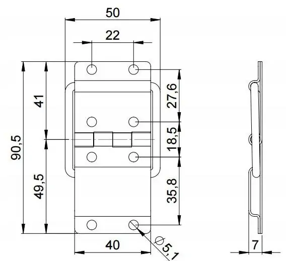 Adam Hall 2524 BLK петля с ограничителем раскрытия черная