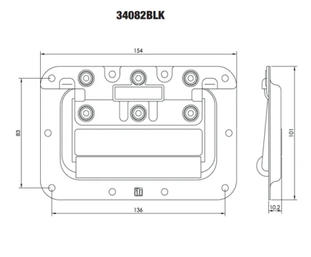 Adam Hall 34082 BLK ручка подпружиненная откидная средняя черная