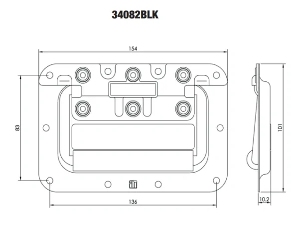Adam Hall 34082 BLK ручка подпружиненная откидная средняя черная