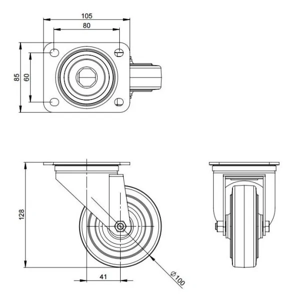 Adam Hall 37033 колесо поворотное (Tente)