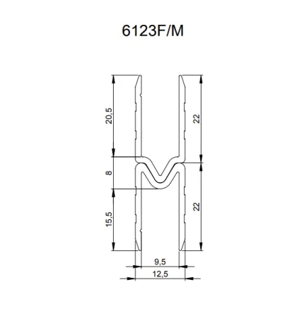 Adam Hall 6123F профиль П-образный для крышки кофра 9.5 мм