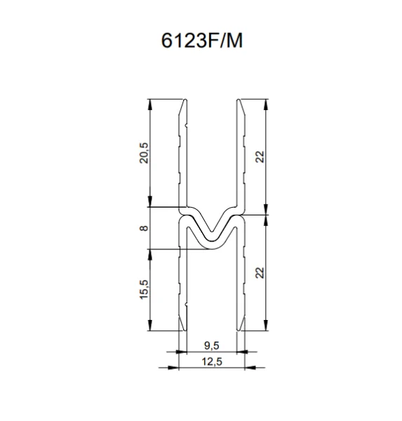 Adam Hall 6123F профиль П-образный для крышки кофра 9.5 мм