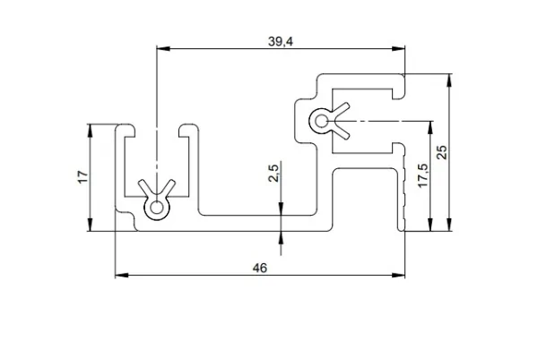 Для рэковых кейсов Adam Hall 6168 Двойная направляющая для рэковой стойки 19" с резиновой вставкой