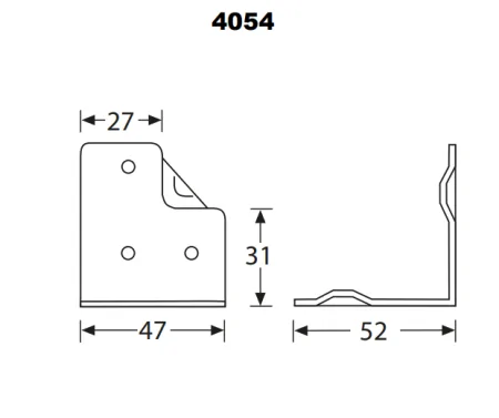 Adam Hall 4054 скоба угловая 47х52