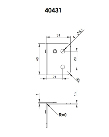 Adam Hall 40431 скоба угловая 40х31 с выступом