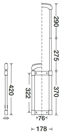 Adam Hall 34704 ручка для тележки выдвижная 2-х позиционная