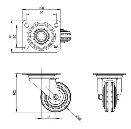 Adam Hall 370081 колесо поворотное (Blickle)