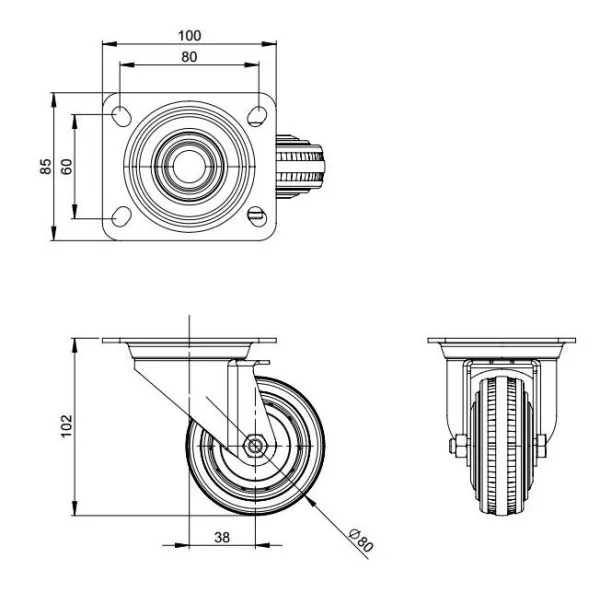 Adam Hall 370081 колесо поворотное (Blickle)