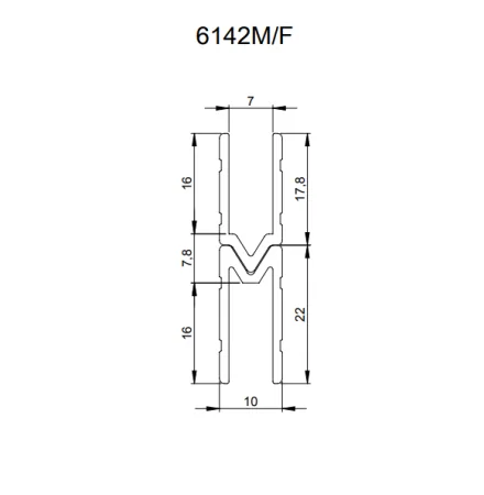 Adam Hall 6142F профиль п-образный для крышки кофра 7 мм "мама"