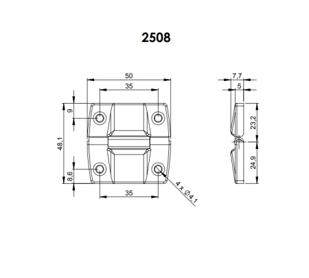 Adam Hall 2508 петля с ограничителем раскрытия