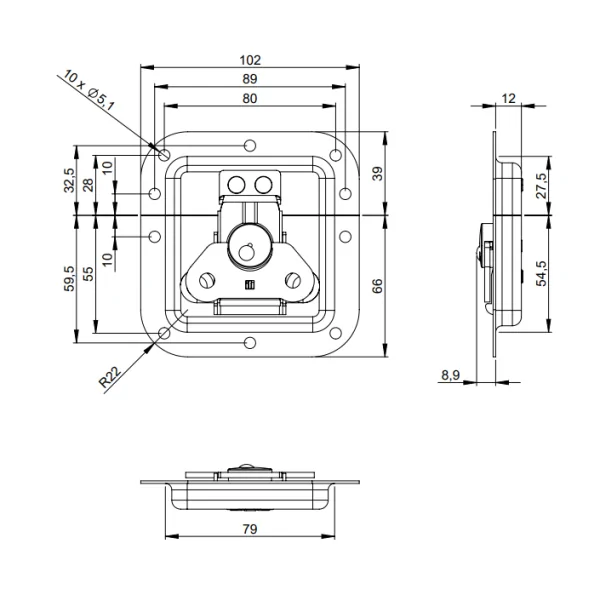 Adam Hall 17291 S замок-бабочка средний пружинный