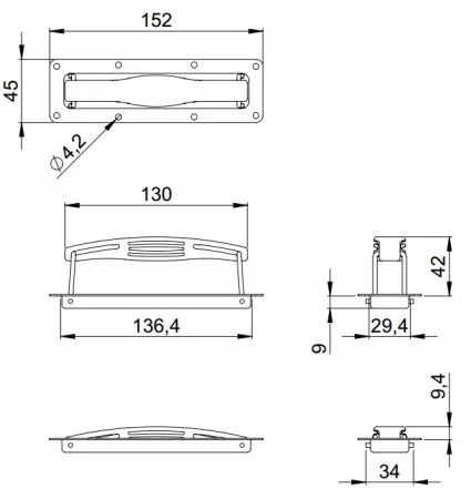 Adam Hall 3420 ручка портфельная выдвижная