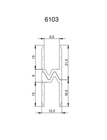Adam Hall 6103 BLK профиль П-образный 9.5 мм черный