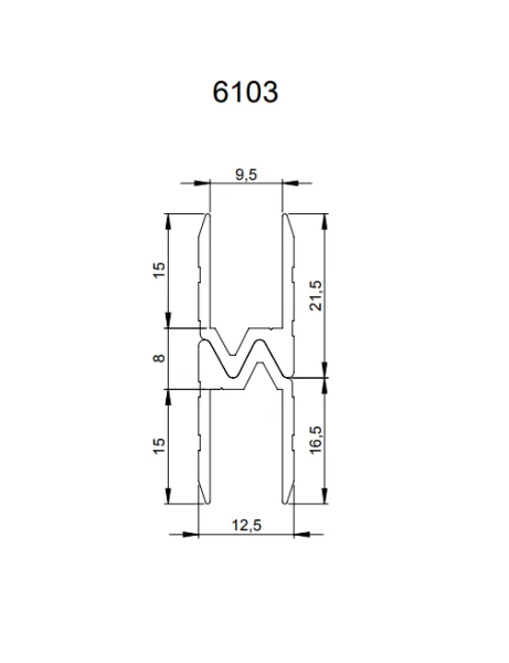 Adam Hall 6103 BLK профиль П-образный 9.5 мм черный