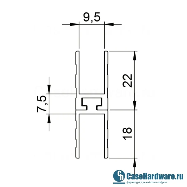 Алюминиевый профиль для раздвижных конструкций, папа 6250M