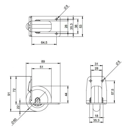 Adam Hall 3783 колесо встраиваемое