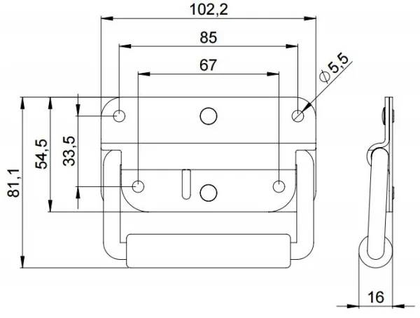 Adam Hall 3412 ручка откидная малая с ограничителем