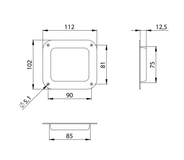 Чашка AH38080 для штабелирования квадратная