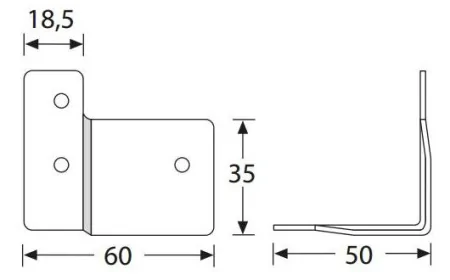 Adam Hall 40404 скоба угловая 60 х 50 вогнутая