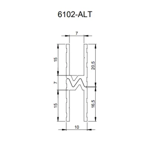Adam Hall 6102ALT профиль П-образный 7 мм без фаски