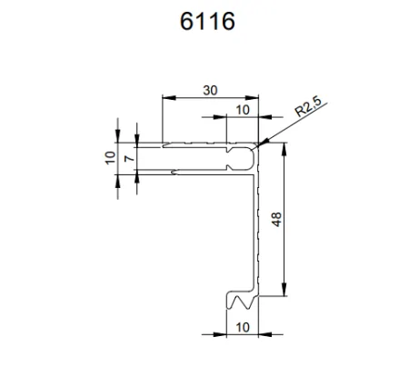 Adam Hall 6116 профиль для крышки кофра 7 мм