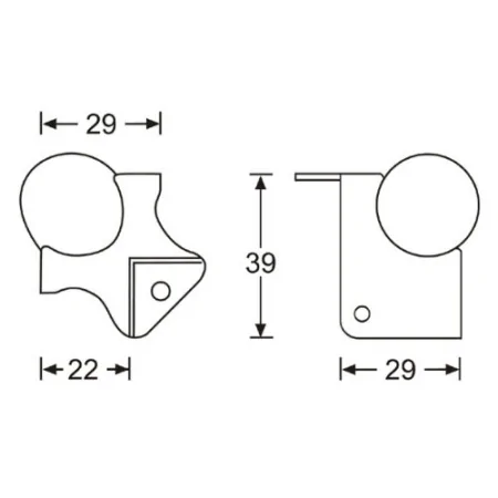 Adam Hall 41141 уголок шарообразный малый 22 мм