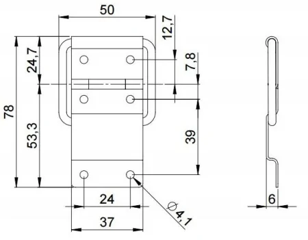 Adam Hall 2528 петля с ограничителем раскрытия