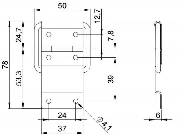 Adam Hall 2528 петля с ограничителем раскрытия
