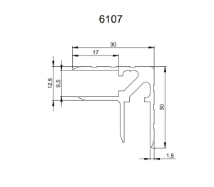 Adam Hall 6107 профиль угловой для кофра 9.5 мм