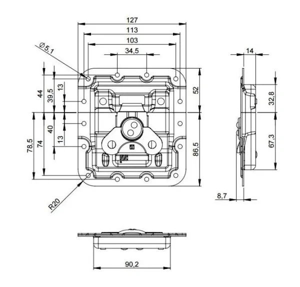 Adam Hall 172631 замок-бабочка большой