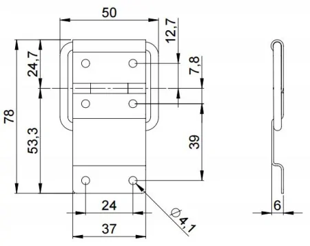Adam Hall 2529 петля с ограничителем раскрытия