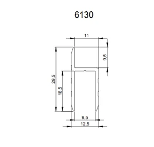 Adam Hall 6130 профиль h-образный 9.5 мм