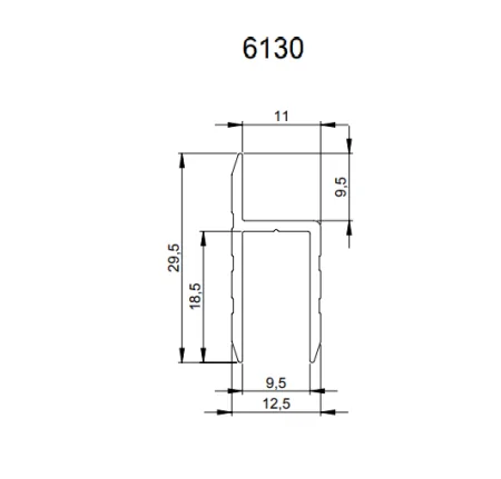 Adam Hall 6130 профиль h-образный 9.5 мм