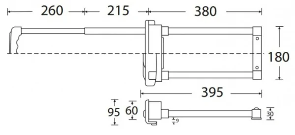 Adam Hall 34731 ручка для тележки выдвижная 2-х позиционная